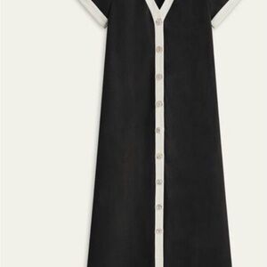 Commense Black Maxi Dress with Cream Trim